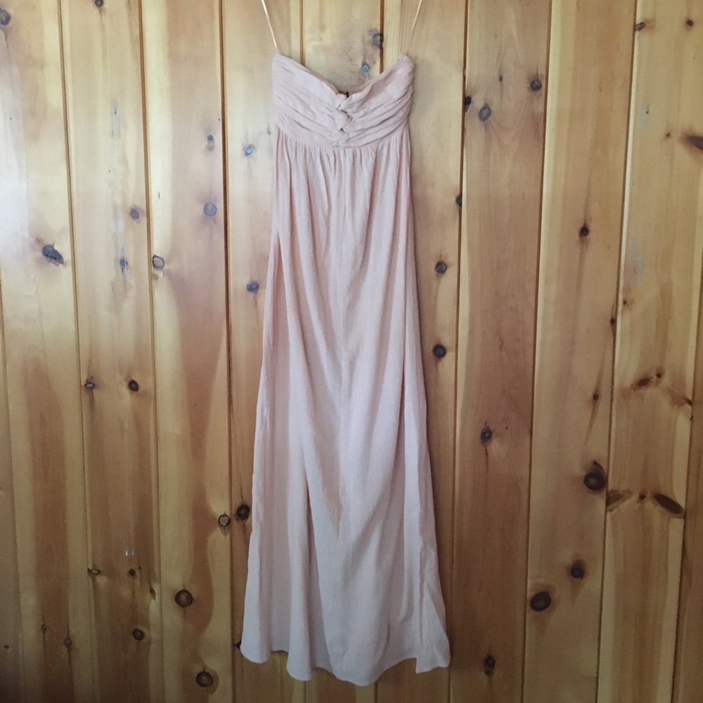 ASOS Light Pink/Peach Strapless Maxi Dress